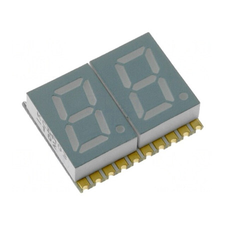 Afișaj LED 7 segmente 2 cifre verde 7,62mm | Electronic-mag.ro | Componente Electronice