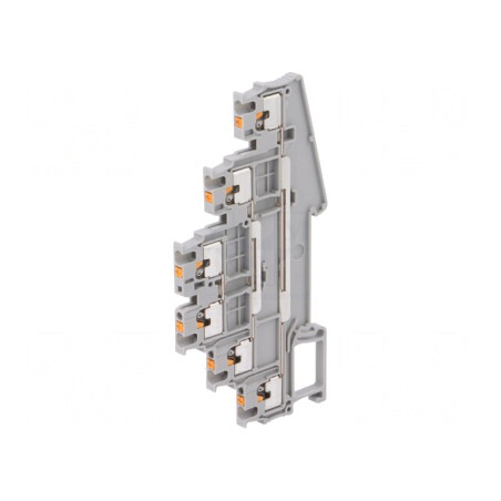 Conector Șine 0,14-1,5mm2 3 Piste 6 Borne Gri | Electronic-mag.ro | Componente Electronice