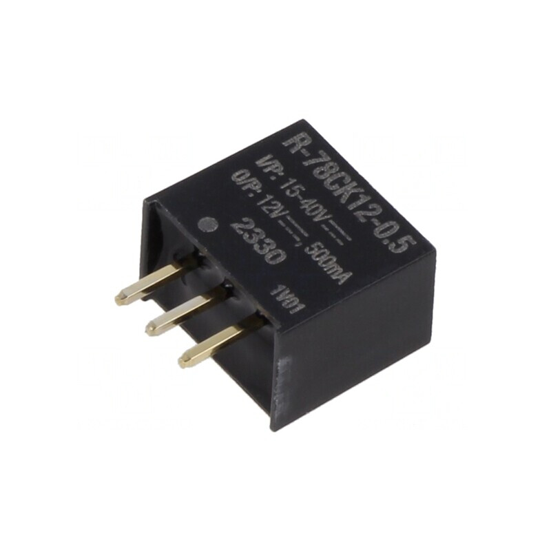 Convertor DC/DC 15-40V la 12V 500mA SIP3 THT | Electronic-mag.ro | Componente Electronice