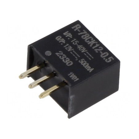 Convertor DC/DC 15-40V la 12V 500mA SIP3 THT | Electronic-mag.ro | Componente Electronice