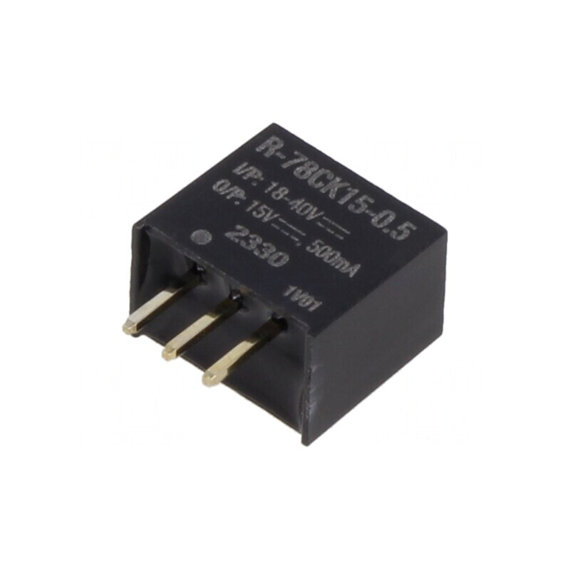 Convertor DC/DC 18-40V la 15V 500mA SIP3 THT | Electronic-mag.ro | Componente Electronice