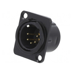 Soclu XLR 5 Pin Metal Negru | Electronic-mag.ro | Componente Electronice