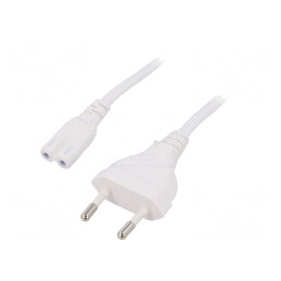Cablu Alb 1.8m CEE 7/16 la IEC C7 2.5A 250V | Electronic-mag.ro | Componente Electronice