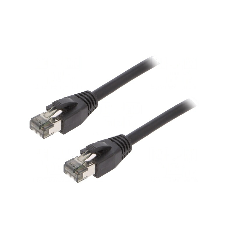 Patch Cord S/FTP Cat 8.1 Negru 0.5m LSZH 26AWG | Electronic-mag.ro | Componente Electronice