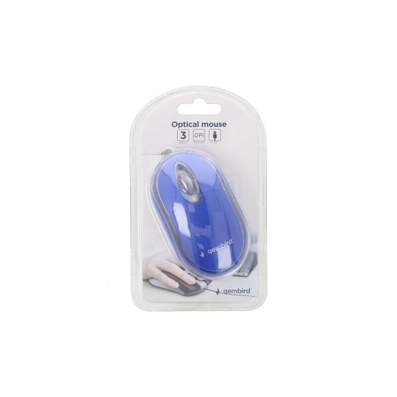 Mouse optic albastru USB cu cablu 1,25m 3 butoane | Electronic-mag.ro | Componente Electronice