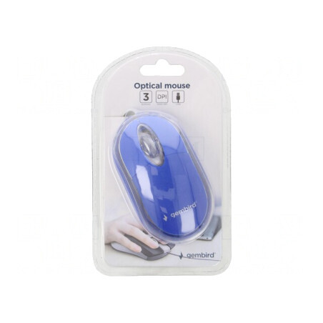 Mouse optic albastru USB cu cablu 1,25m 3 butoane | Electronic-mag.ro | Componente Electronice
