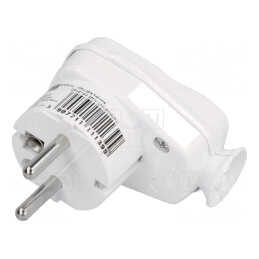 Conector Alimentare AC Mufă 2P PE Alb 250V 16A | Electronic-mag.ro | Componente Electronice