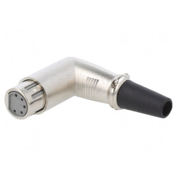 Mufă XLR 5-Pin Mamă 90° pentru Cablu | Electronic-mag.ro | Componente Electronice