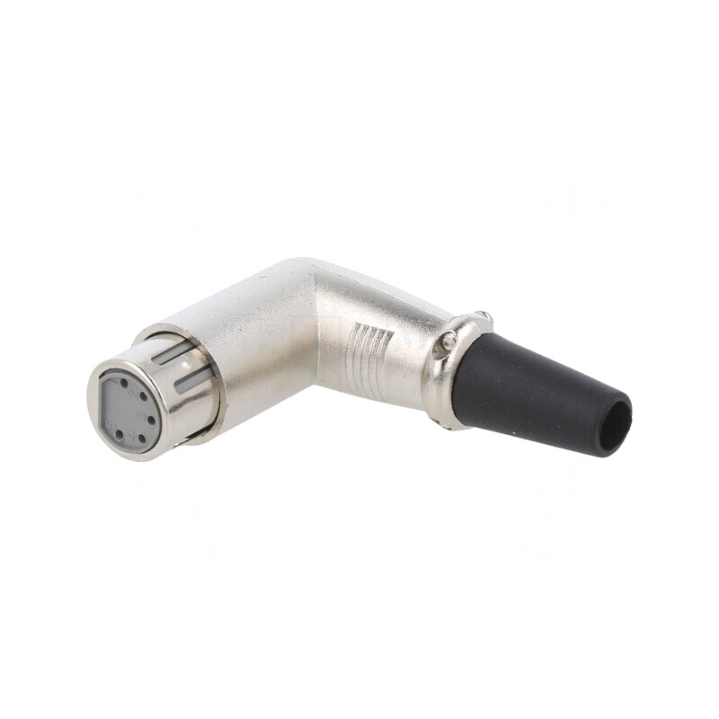 Mufă XLR 5-Pin Mamă 90° pentru Cablu | Electronic-mag.ro | Componente Electronice