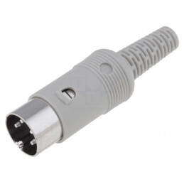 Mufă DIN 4 Pin 216° Drept pe Cablu pentru Lipire | Electronic-mag.ro | Componente Electronice