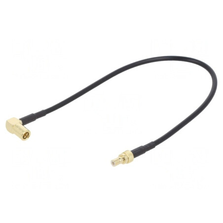 Cablu SMB Tată-Mamă Ecranat 0.2m Negru Unghi Drept | Electronic-mag.ro | Componente Electronice
