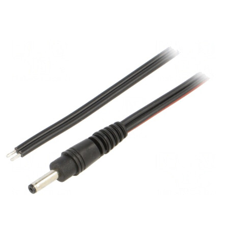 Cablu Alimentare DC 3,5/1,3 mm Negru 1,5m | Electronic-mag.ro | Componente Electronice