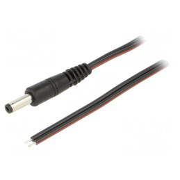 Cablu Alimentare DC Negru 1,5m 2x0,75mm2 4,8/1,7 | Electronic-mag.ro | Componente Electronice