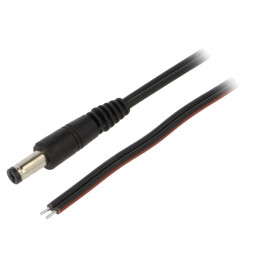 Cablu Alimentare DC Negru 1,5m 2x0,75mm 5,5/1,7 | Electronic-mag.ro | Componente Electronice