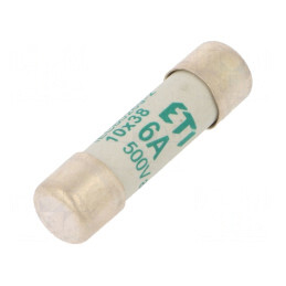 Siguranţă cilindrică 6A 500VAC 10,3x38mm | Electronic-mag.ro | Componente Electronice