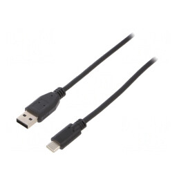 Cablu USB 2.0 A la USB C 0.5m Negru | Electronic-mag.ro | Componente Electronice