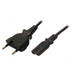Cablu Alimentare Negru 1.8m IEC C7 2.5A 250V | Electronic-mag.ro | Componente Electronice