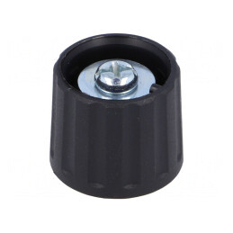 Buton rotativ poliamidă 6mm negru | Electronic-mag.ro | Componente Electronice