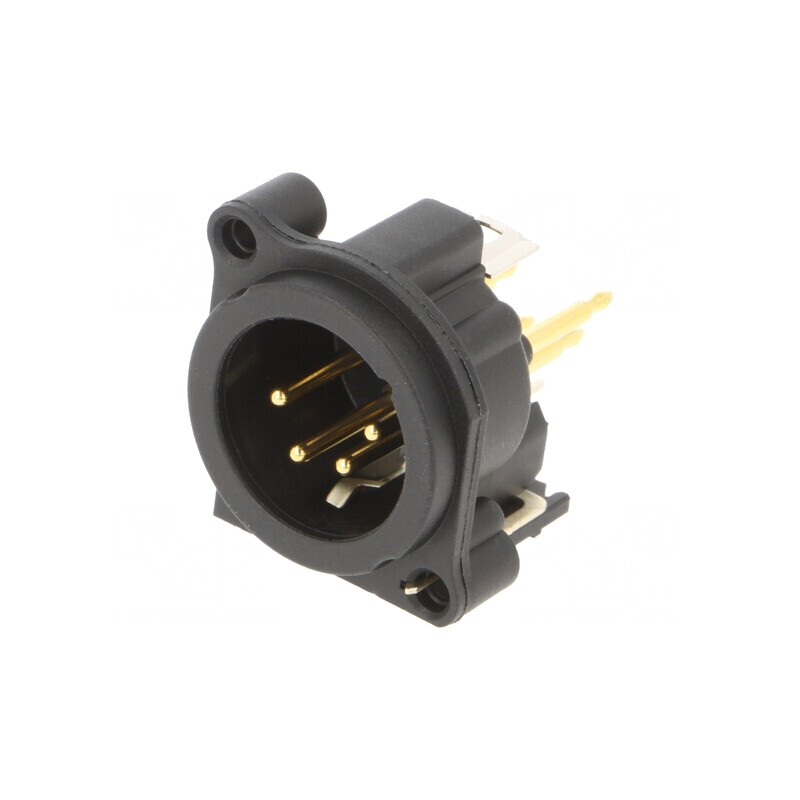 Soclu XLR THT 4-Pin Negru 6A | Electronic-mag.ro | Componente Electronice