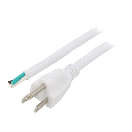Cablu Electric NEMA 5-15 3x16AWG 1.5m Alb 13A