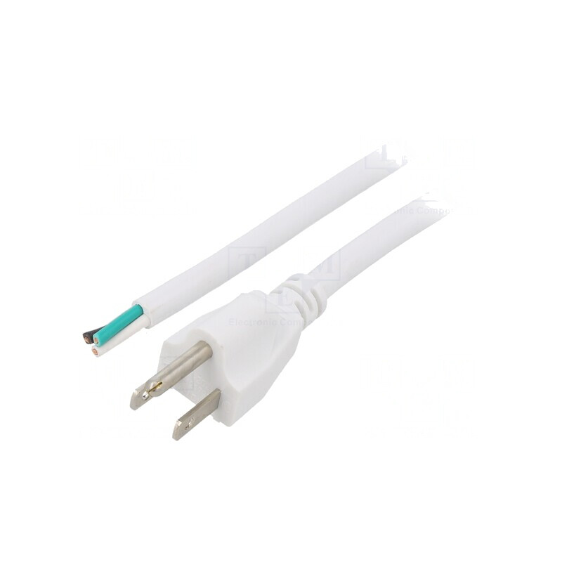 Cablu Electric NEMA 5-15 3x16AWG 1.5m Alb 13A | Electronic-mag.ro | Componente Electronice