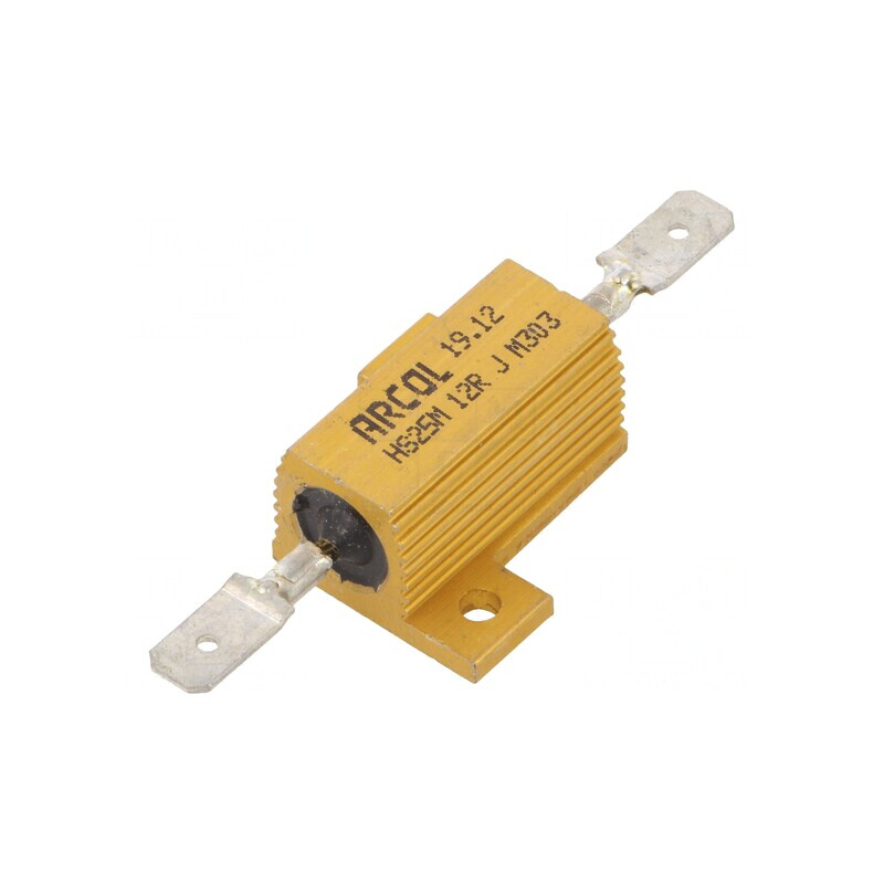 Rezistor Bobinat cu Radiator 12Ω 25W | Electronic-mag.ro | Componente Electronice