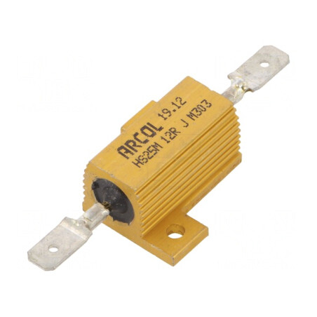 Rezistor Bobinat cu Radiator 12Ω 25W | Electronic-mag.ro | Componente Electronice