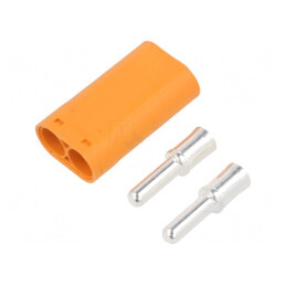 Mufă Alimentare DC LC 2-Pin pe Cablu Portocalie | Electronic-mag.ro | Componente Electronice