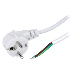 Cablu PVC 3x0,75mm2 cu Ștecăr Unghi 2m | Electronic-mag.ro | Componente Electronice
