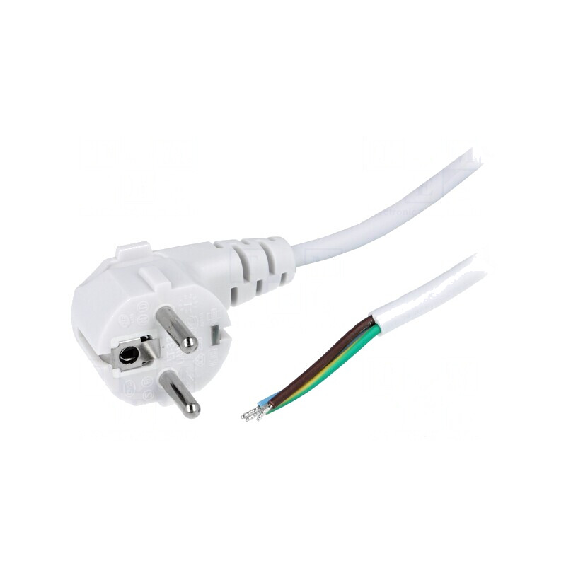 Cablu PVC 3x0,75mm2 cu Ștecăr Unghi 2m | Electronic-mag.ro | Componente Electronice