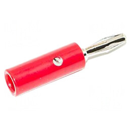 Mufă Banană 4mm 15A Roșie Nichelată | Electronic-mag.ro | Componente Electronice