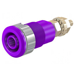 Soclu Banană 4mm Violet Aurit 32A 1kV | Electronic-mag.ro | Componente Electronice
