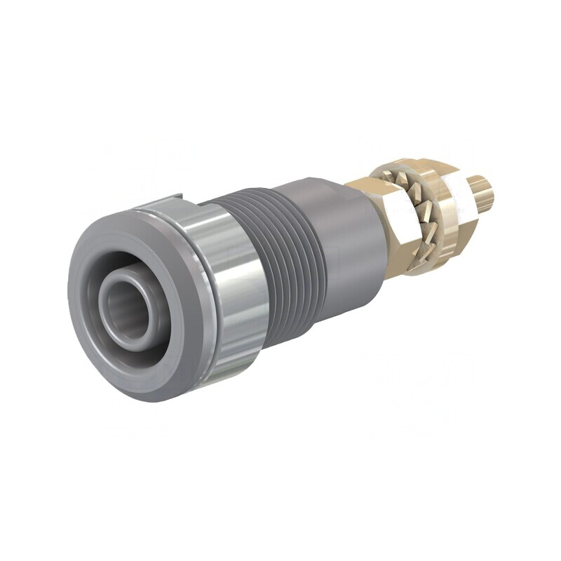 Soclu Banană 4mm Gri Aurit cu Izolație 32A 1kV | Electronic-mag.ro | Componente Electronice