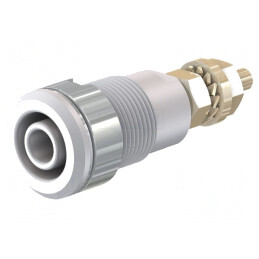 Soclu Banană 4mm Alb Aurit cu Izolație 32A 1kV | Electronic-mag.ro | Componente Electronice