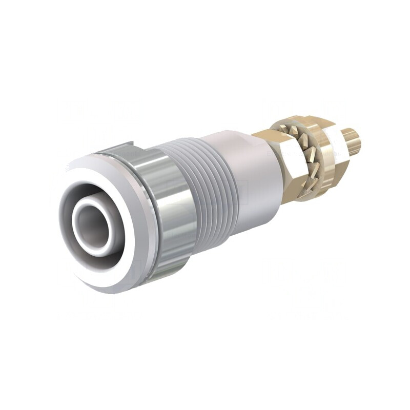 Soclu Banană 4mm Alb Aurit cu Izolație 32A 1kV | Electronic-mag.ro | Componente Electronice