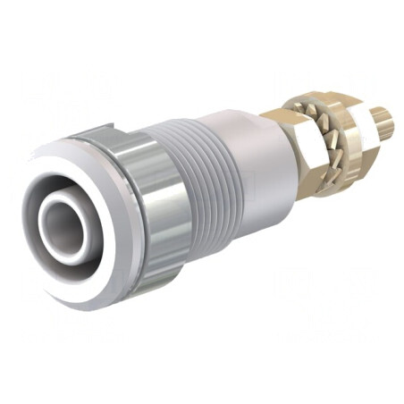 Soclu Banană 4mm Alb Aurit cu Izolație 32A 1kV | Electronic-mag.ro | Componente Electronice