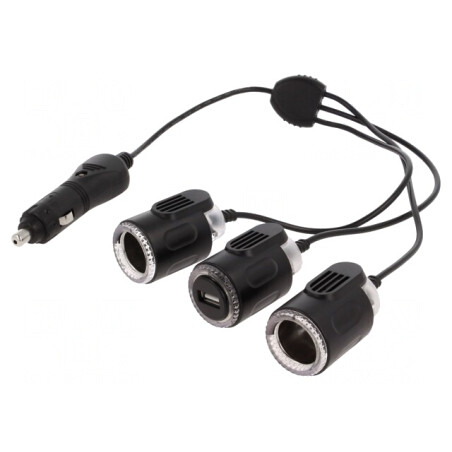 "Splitter Auto cu 2 Brichete și 2 Porturi USB" | Electronic-mag.ro | Componente Electronice