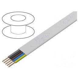 Cablu electric alb plat 5G2.5mm2 100m | Electronic-mag.ro | Componente Electronice