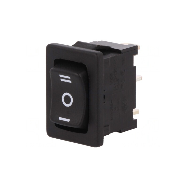 Comutator rocker SP3T negru 6A/250V IP40 | Electronic-mag.ro | Componente Electronice