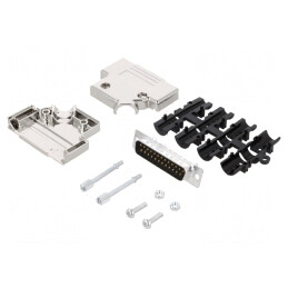 Conector D-Sub 25 PIN Mufă Tată 45° Lipire Cabluri | Electronic-mag.ro | Componente Electronice
