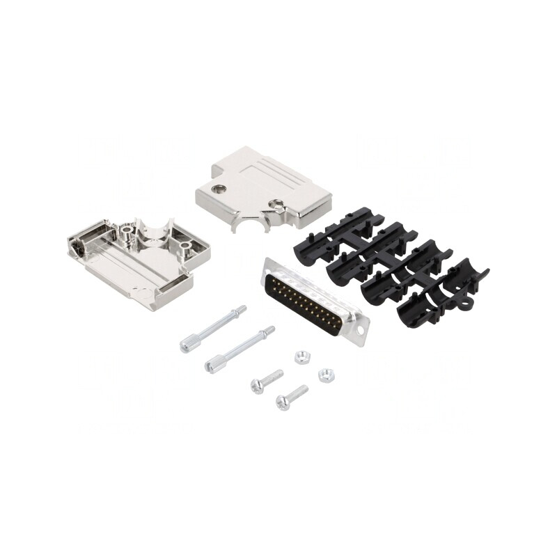 Conector D-Sub 25 PIN Mufă Tată 45° Lipire Cabluri | Electronic-mag.ro | Componente Electronice