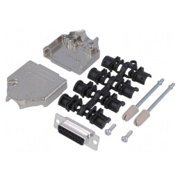 Mufă D-Sub 15 PIN Mamă pentru Lipire pe Cablu - Set Complet | Electronic-mag.ro | Componente Electronice