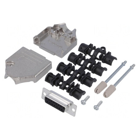 Mufă D-Sub 15 PIN Mamă pentru Lipire pe Cablu - Set Complet | Electronic-mag.ro | Componente Electronice