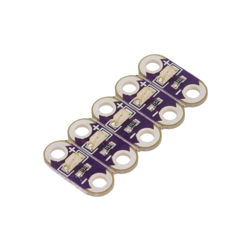 Modul LED LilyPad Galben cu 5 Diode | Electronic-mag.ro | Componente Electronice