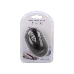 Mouse optic negru USB cu cablu 1,25m 3 butoane | Electronic-mag.ro | Componente Electronice