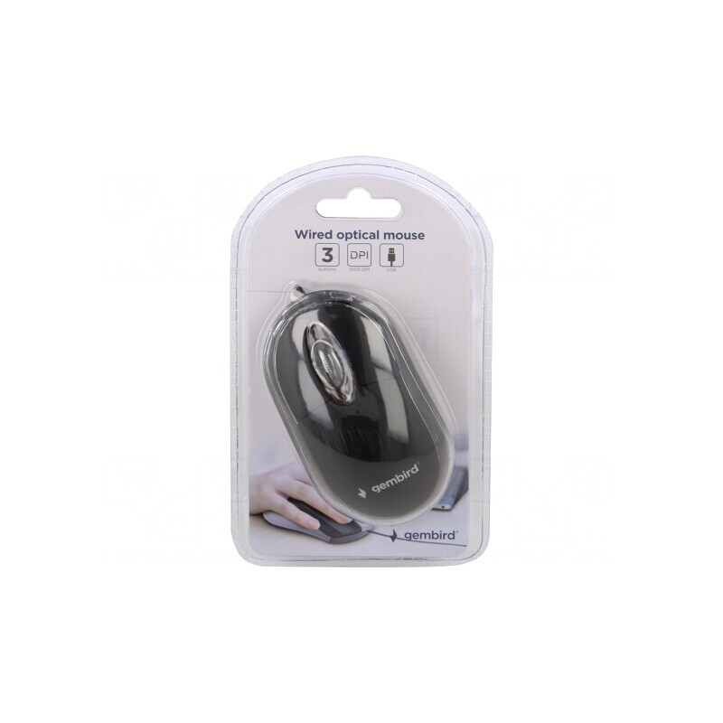 Mouse optic negru USB cu cablu 1,25m 3 butoane | Electronic-mag.ro | Componente Electronice
