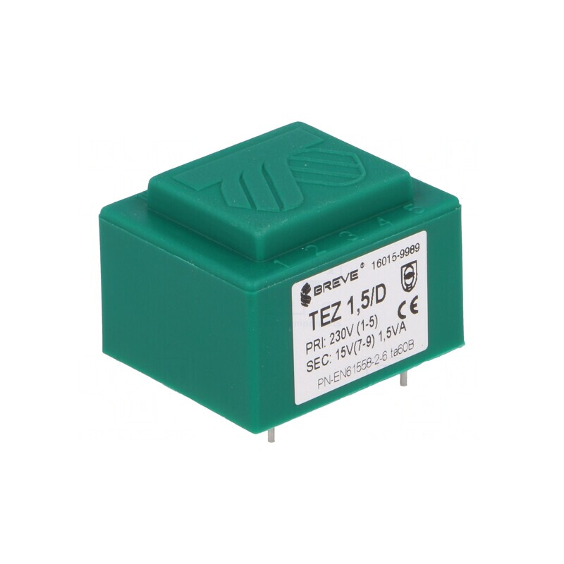 Transformator încapsulat 1,5VA 230V 15V 100mA PCB | Electronic-mag.ro | Componente Electronice
