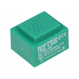 Transformator încapsulat 1,5VA 230V 6V 250mA PCB | Electronic-mag.ro | Componente Electronice