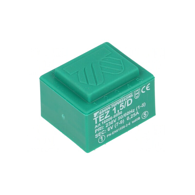 Transformator încapsulat 1,5VA 230V 6V 250mA PCB | Electronic-mag.ro | Componente Electronice