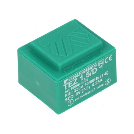 Transformator încapsulat 1,5VA 230V 6V 250mA PCB | Electronic-mag.ro | Componente Electronice